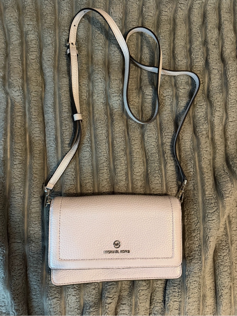 Michael Kors Light Pink Pebbled Leather Crossbody